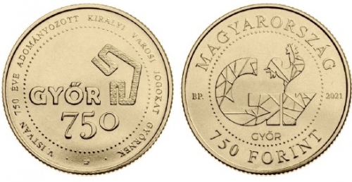 2021 750 éves Győr színesfém érme 2021 750 éves Győr színesfém érme